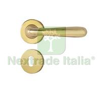 2PAIA MANIGLIA KAROL CON ROSETTA IN ZAMA FINITURA OTTONE LUCIDO: