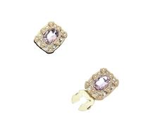 2pair No-Sew Button Covers Set Style Rhinestone Rectangle Cufflinks For Shirt Decorative Jewelry Accessories Party Gift(Pink)