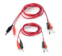 2Pairs 4mm 1M Cavo con spina a banana Morsetto a coccodrillo da elettrico a morsetto elettrico Cavo di prova Connettori filo for multimetro(2 pairs)