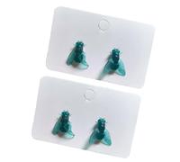 2Pairs Realistic Fly Earrings, Simulation Mini Personalized Black Fly Earring, Unique Simulation Design Fly Earrings (2Pair Green)