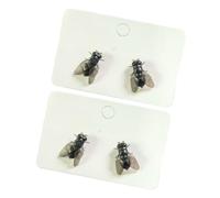 2Pairs Realistic Fly Earrings, Simulation Mini Personalized Black Fly Earring, Unique Simulation Design Fly Earrings (2Pair Black)