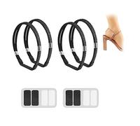 2parole Cinghie Elastiche Per Scarpe Con Tacchi Alti, Cinturino Alla Caviglia Staccabile Con Strass A Doppia Fila, Scarpe Fisse Per Evitare La Caduta Delle Scarpe (Black)