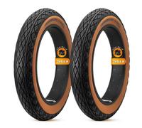 2PC 20x4.0 Copertone Fat Bike 60TPI Fianco Marrone, 20-4.0 Pneumatico Largo Antiforatura, 20 4.0 Pneumatico Resistente 20 Pollici per Bici Elettrica Neve Spiaggia MTB(Tire and tube set)