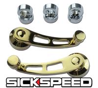 2PC 24K Color Oro Billetta Alluminio Finestrino Pedivelle Porta Manuale Interno