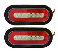 2pc - 6.3 " Pollici Ovale 23 LED Stop Giro Backup Coda Luci Rosso e Bianco