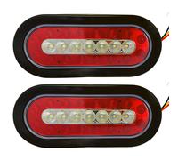2pc - 6.3 " Pollici Ovale 23 LED Stop Giro Backup Coda Luci Rosso e Bianco