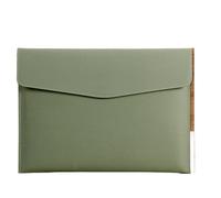 2pc A4 Leather File Bags For Letters, Official Document, Material, And Business Office Storage(Matcha green-L)