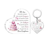 2PC Acrilico Placca Portachiavi Set Compleanno Inspirational Regali Nipote Figlia Apprezzare Cuore Segni Amica Famiglia Figlioccia Scrivania Segni Donne Felice Giorno Nascita Sorella Souvenir (19)