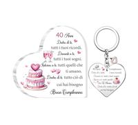 2PC Acrilico Placca Portachiavi Set Compleanno Inspirational Regali Zia Madrina Apprezzare Cuore Segni Amica Famiglia Cuore Scrivania Segni Donne Felice Giorno Nascita Mamma Nonna Souvenir (40)