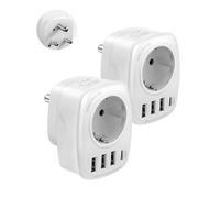 2PC Adattatore Germania-Sudafrica, adattatore da viaggio di tipo M con 3 USB e 1 USB, adattatore di presa per il Sudafrica Namibia, Lesotho, Mozambico