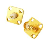 2pc all'ingrosso RF SMA 4 fori connettore for montaggio a pannello jack femmina con dielettrico e posta a saldare