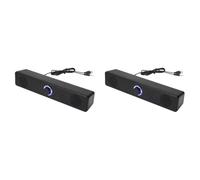 2pc Altoparlanti per PC Bluetooth 5.0 Sundbar, Wired 3D Surround Sundbar USB Piccoli Altoparlanti Dual 2 Modalità Alto Volume Lungo Subwoofer per Uso Domestico Ufficio