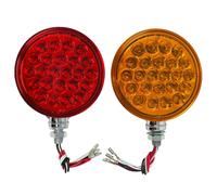 2pc Ambra / Rosso 48 LED Doppio Viso Borchie Montante Piedi FENDER Stop Giro
