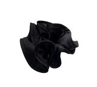 2pc Big Hair Tie Ribbon Scrunchies Satin Elastic Band Bow Women Simple Temperament Ponytail Accessories(Black)