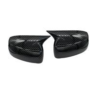 2PC Carbon Fiber Grain Rearview Side Mirror Cover Cap Trim Fit For Lancer X XE
