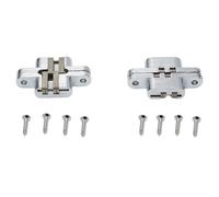 2pc Cerniera 180 Gradi Invisibile Pieghevole Porta Nascosto Croce W/8pc Vite
