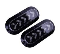 2Pc Clear Lens Red LED Car Truck Trailer Oval Side Marker Turn Signal Light Lamp