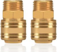 2Pc Connettore Interno Giunto Aria Compressa 1/2 "Filetto Esterno Ottone Maschio