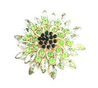 2pc Crystal Jewelry Brooch Wedding-Themed Rhinestone Fixed Pin Women's Coat Chest Flower Accessory(XZ1569-5)