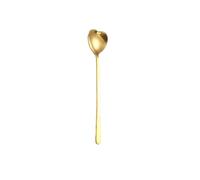 2PC- cucchiaio per mescolare il miele in acciaio inox con manico lungo personalità creativa squisita per la casa -15 cucchiai a forma di cuore-oro