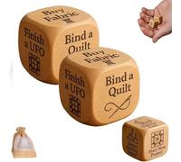 2PC Dadi da quilting | Gioco dadi legno 5 cm quilting | Giochi dadis decisionali cucire con 6 attività quiltings incise | blocchis legno dadis quiltings regalo cucito per donne amanti artigianato