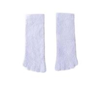 2PC delle Ragazze Donne di Spessore Corallo del Panno Morbido Calzini A Cinque Dita Inverno Caldi Soffici Punta Morbida(7(Purple))