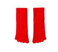 2PC delle Ragazze Donne di Spessore Corallo del Panno Morbido Calzini A Cinque Dita Inverno Caldi Soffici Punta Morbida(4(Red))