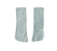 2PC delle Ragazze Donne di Spessore Corallo del Panno Morbido Calzini A Cinque Dita Inverno Caldi Soffici Punta Morbida(3(Light Green))