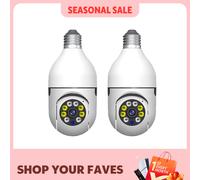 2Pc Ease Life APP-Lampadina Telecamere di sicurezza Telecamera WiFi wireless esterna 5GHz, 360 gradi, E27 Presa luce Vite in Securi