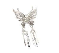 2pc Elegant Hollowed-out Butterfly Tassel Hair Clip, Chinese Style Claw, Accessory(A0003)
