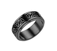 2PC- Europa e America vento vento semplice triangolo nodo rotante decompressione anello, No. 7, Metallo