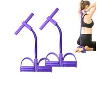 2Pc Fasce Resistenza Fitness, Pedale A 4 Tubi Caviglie Fascia Elastica Con Maniglie, Attrezzatura Per Esercizi Per Addominali, Gambe E Tutto Il Corpo Palestra Domestica Viaggio