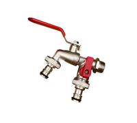 2Pc Garden Tools Brass Water Faucet 1/2" Outside & Inside Easy Turn On/Off Lever Handle Watering Supply Taps Ball Valve Per Giardino