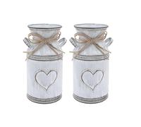 2PC Heart-shaped Galvanized Sheet Garden Plating Flower Pot Home Decoration Vase