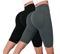 2PC Leggins 3D Anticellulite Donna Push Up Sculpture Lipedema a Compressione Controllo Graduata Estivi Anti Cellulite Leggins Corti Donna Sportivo Vita Alta Senza Cuciture per Fitness Yoga Joggin