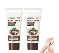 2PC Lotion Mani all'olio di Cocco, Hand Cream, Crema Mani Riparatrice, Nutrire e Idratare, Migliorare l'elasticità Della Pelle, Ammorbidire la Pelle Ruvida, Adatto a Tutti i Tipi