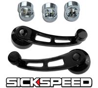 2PC Nero Billetta Alluminio Finestrino Cranks Porta Manuale Interno Manico Aspo