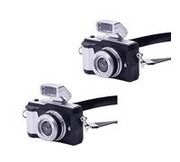 2Pc Nero Scala 1:4 Mini Camera Prop Ornamento Modello di Macchina Fotografica Vintage, Puntello Della Macchina Fotografica Vintage, Telecamera in Miniatura, Telecamera Prop, Mini Camera Digitale