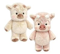 2PC Peluche vitello corsa | Peluche cinghiale 60 cm | Giocattoli interattivi bambole collezione in peluch muccas dei cartoni animati | Simpatiche pecorelle che corrono peluch Decorazioni casa