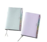 2pc Portable Planner Memo Leather Schedule Notebook Colorful Index Diary Monthly Weekly Plan Notes Per scrivere e prendere appunti