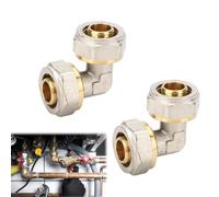 2PC Raccordo Curva Femmina Gomito 90°Per Tubo Multistrato-Installazione Facile Senza Attrezzi Specifici,Raccordo A Vite In Ottone Per Tubo Composito Multistrato,Tubi In Pex,Tubi Compositi In Alluminio