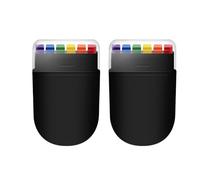 2PC Rainbow Face Paint Stick, 6 Colors DIY Body Paint, Rainbow Flag Makeup Stick for Face & Body, Easy To Remove, For Parades, Celebrations, Cosplay, Festivals, And Halloween Makeup (Black)