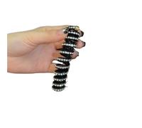 2pc Rhinestone Telephone Line Hair Loop Spiral Coil Bubble Braid Headband Accessories Elastic Bands Head Rope Ponytail(Black)