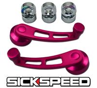 2PC Rosa Billetta Alluminio Finestrino Cranks Porta Manuale Interno Manico Aspo