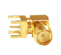 2pc RP-SMA Thru Hole Jack femmina ad angolo retto PCB Mount con pin maschio a saldare all'interno del connettore coassiale RF SMA