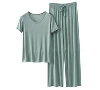 2Pc Set per le Donne Loungewear Girocollo Set Di Autunno Sottile Di Colore Solido Manica Lunga Donne Casual Grandi Dimensioni Due Pezzi Set Homewear Vestiti, Grigio, XL