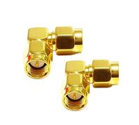 2pc SMA maschio spina interruttore maschio convertitore adattatore coassiale RF ad angolo retto placcato oro for antenna WIFI Wirless