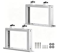 2PC Staffe per Condizionatore Esterno, in Acciaio Inossidabile, Staffa Regolabile per Mini Split, Staffa di Base AC per Pavimento, per Unità di Condizionamento Split, HVAC(48x20cm)
