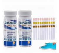 2PC Strisce prova della piscina | 3 IN1 Strip prova vasca idromassaggio | Test cloro rapido accurato Rilevamento kit strisce pH, bromini | Carta rilevamento qualità acqua per vasca idromassaggio