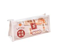 2pc Testo Creativo Trasparente Penna Bag Colore Semplice Multi Funzionale Portatile Sacchetto di Immagazzinaggio, Vittoria in tutto, 22.3*10cm